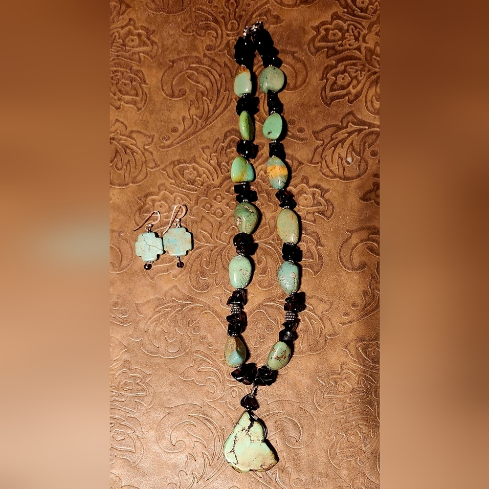 Stunning Green and Brown Necklace with Unique Beads